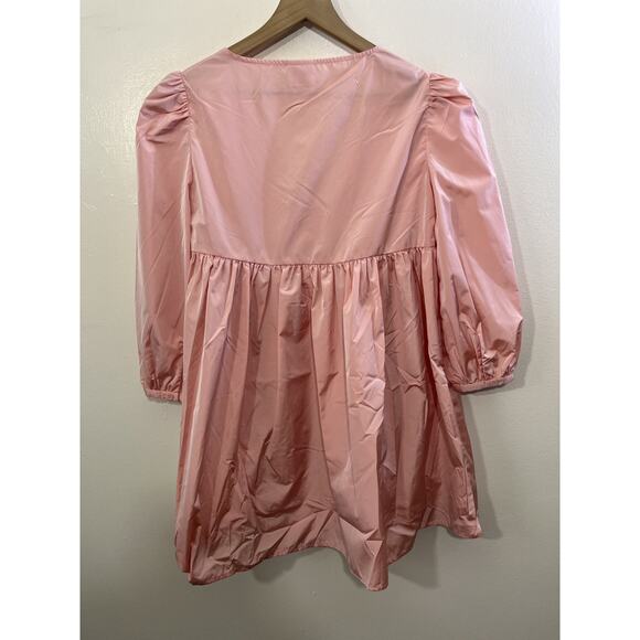 Coquette Ballet Romantic Babydoll Empire Waist Mini Dress 2XS Barbiecore Minimal - Picture 2 of 16